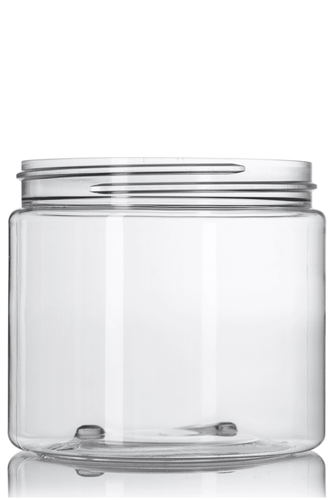16 oz clear PET plastic single wall jar